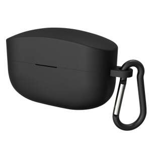 Black silicone case for Sony WF-1000XM4 wireless headphones with carabiner - Headset Accessory