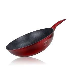 Berlinger Haus BH/1267N 28 cm rote Wok-Pfanne mit Marmorbeschichtung - Pfannen, Abendessen, Küchenmesser, Besteck-Sets und Töpfe