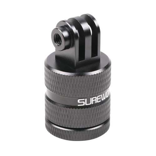 Adaptor rotativ Surewo 360 de grade pentru camere de acțiune GoPro Hero 12, 11, 10, 9, 8, 7, negru