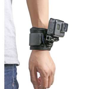 Surewo wrist mount for GoPro Hero action cameras, compatible with GoPro Hero 12, 11, 10, 9, 8, 7, 6, 5, DJI Osmo Action, YI Xiaomi 360 degree rotation - Action Camera Accessory