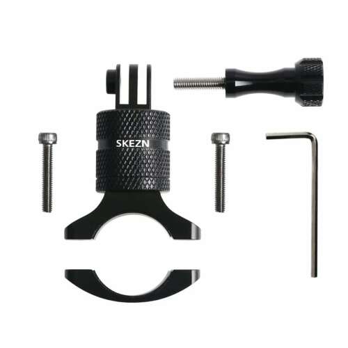 Braț de extensie din aluminiu negru pentru camere GoPro Max 360, Insta One 360 X3, GoPro Hero 12, Osmo Action 4, compatibil cu căștile