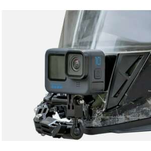GoPro Hero 10 action camera mounted on a motorcycle helmet using a Surewo brand helmet mount - Action Camera Accessory