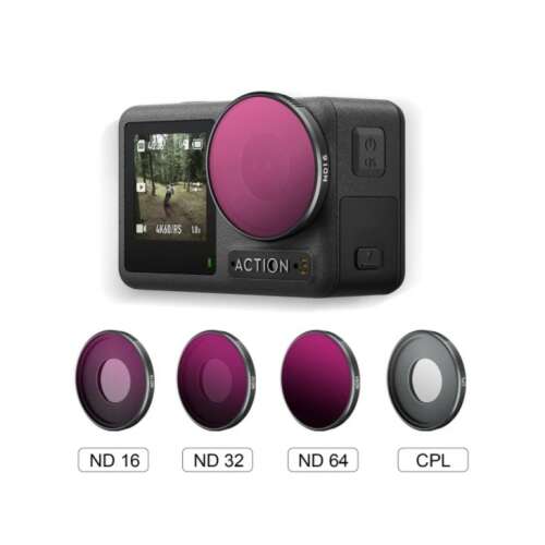 Set de 4 filtre magnetice STARTRC pentru camera DJI Action 3, include filtre ND16, ND32, ND64 și CPL