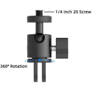 Adaptor cu șurub Surewo de 1/4 inch, rotație de 360 de grade, pentru camere de acțiune Insta360 X3, X2, One RS - Accesorii pentru camere de acțiune