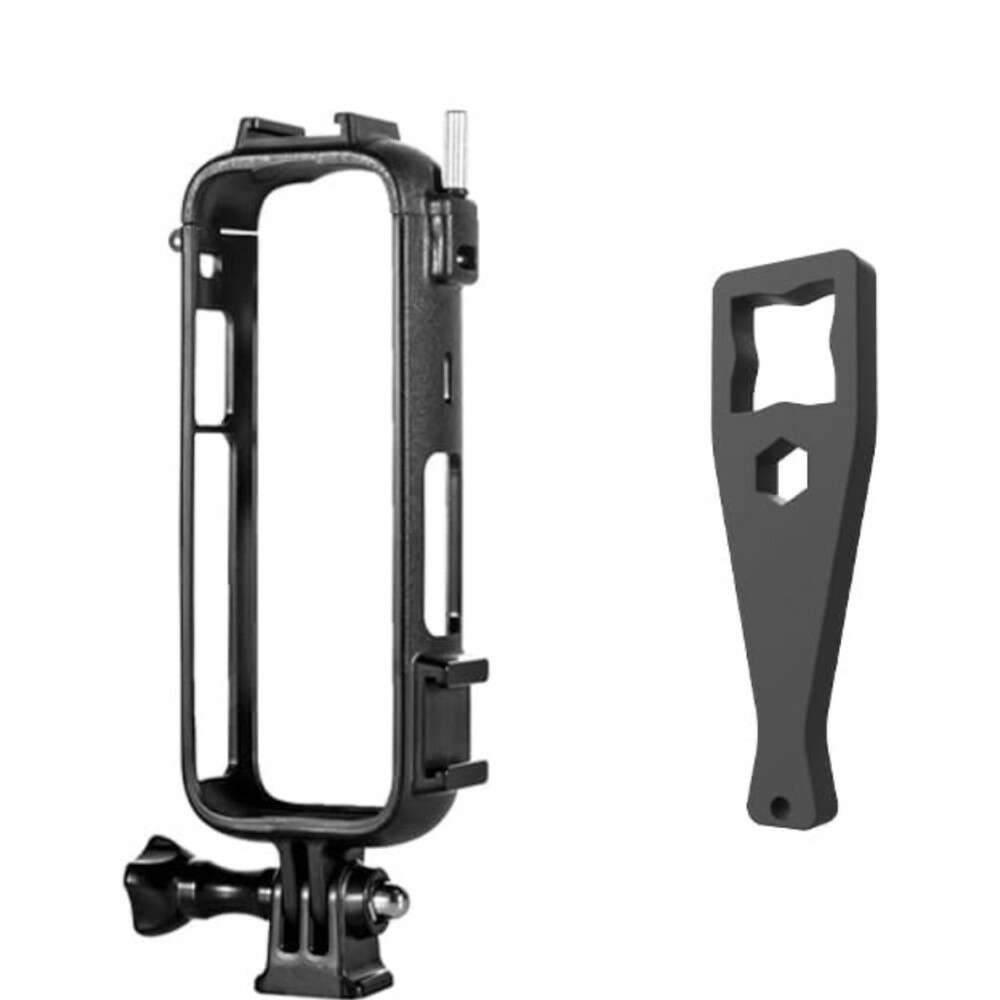 Surewo Protective Frame for Insta 360 X4 Camera with 2 Cold Shoe Mounting System, Black