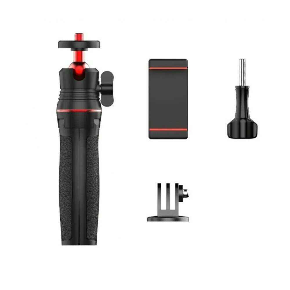 Mini trepied și stick selfie, Surewo, compatibil cu GoPro Hero 12, 11, 10, 9, Insta360 X3, negru