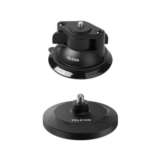 Telesin MAG-03 suport magnetic cu ventuză pentru camere de acțiune, compatibil cu Insta360 GO3, Insta360 X3, GoPro Hero