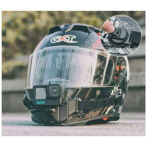 GoPro Hero 12, GoPro Hero 11 Mini, Osmo Action 4 compatible helmet mount, action camera helmet mount, motorcycle helmet mount, bike helmet mount, sports helmet mount, adjustable, secure, durable, easy to install - Action Camera Accessory