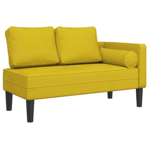 vidaXL Sarokkanapé - Bársony - Sárga - 116,5x62x57,5cm