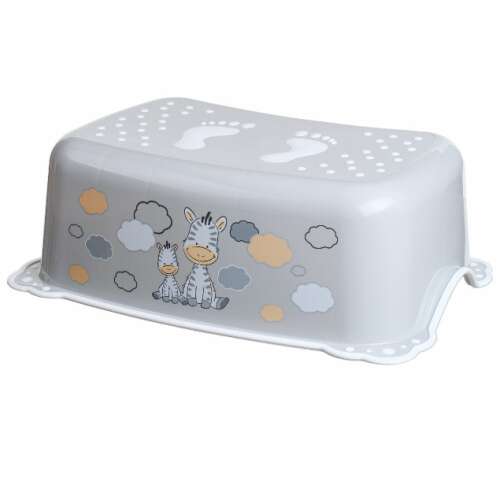 Maltex Zebra Non-Slip Step Stool for Kids, Grey