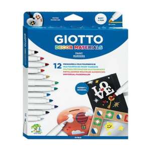 Giotto Decor Materials 12 darabos dekorációs filctoll készlet - Többcélú dekorációs tollak - Marker