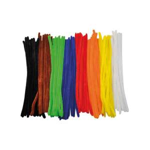 100 Stück bunte Chenilledrähte, 10 mm dick, 30 cm lang, perfekt für Bastelarbeiten und Kinderaktivitäten - Kunst & Hobby