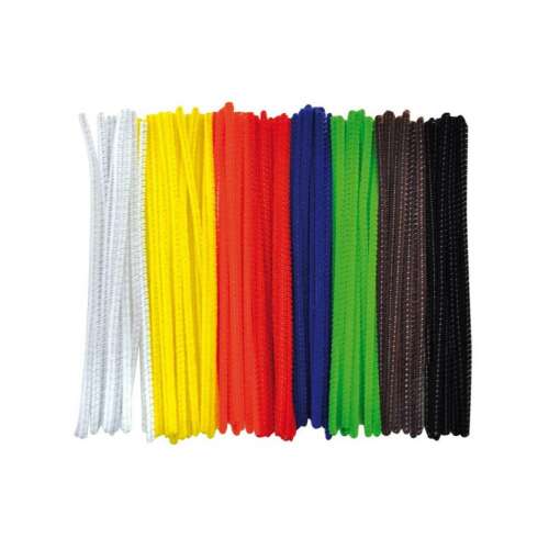 100 darabos színes zsenília szál szett, 15 cm hosszú, kézműveskedéshez és gyerekeknek