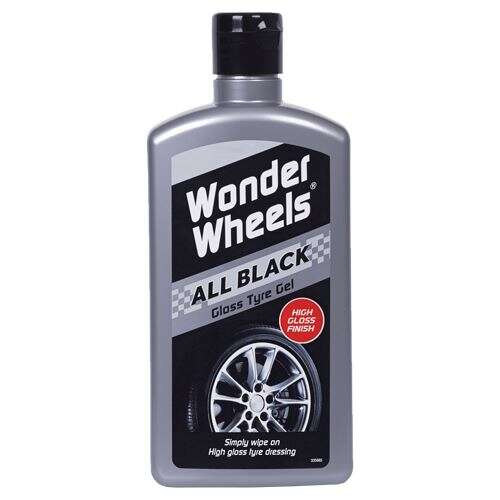 Wonder Wheels All Black Gloss Tyre Gel, 500ml-es üveg, magasfényű felület, gumiápoló - CarPlan