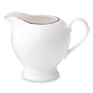 Ambition Aura Silver tejkiöntő 300 ml, fehér porcelán tejkiöntő ezüst szegéllyel - Ambition