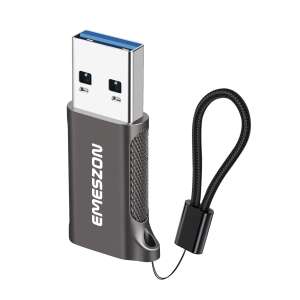 Emeszon Type-C zu USB 3.2 Adapter, grau, 10 Gbps Datenübertragung, schnelles Laden - USB-Konverter