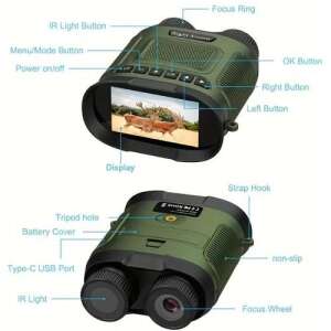 Night vision binoculars with a display, buttons, and a type-C USB port - Binocular