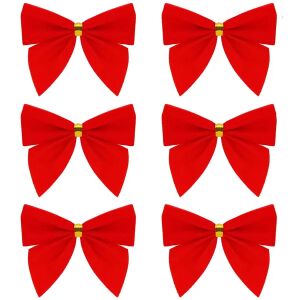 6 darabos piros karácsonyfa masni díszkészlet - Sersimo