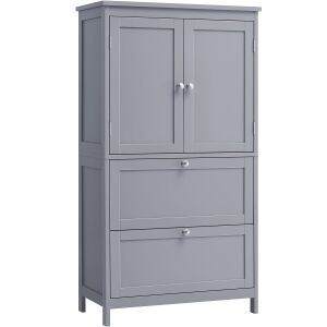 Dulap de baie gri VASAGLE cu 2 sertare și uși - Dulap de baie