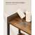 VASAGLE over-the-toilet bathroom storage shelf with 3 shelves, rustic brown, close-up of shelf with raised edges