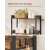 VASAGLE over-the-toilet bathroom storage shelf with 3 shelves, rustic brown, close-up of shelves and hooks