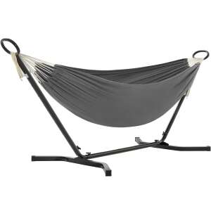 SONGMICS szürke függőágy fekete fém kerettel, állítható magasság - Függőágy