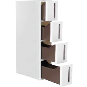 Fehér konyhai 4 fiókos tároló polc