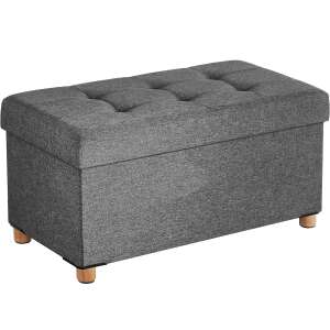 SONGMICS úložný otoman s mäkkým sedadlom, svetlosivá, 76x38x40cm - SONGMICS Odkladacie lavice a sedačky