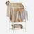 SONGMICS double-rod clothes rack with 2 shelves, white, with clothes and accessories