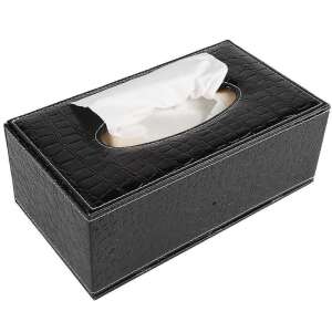 Black faux leather tissue box holder - Security Camera
