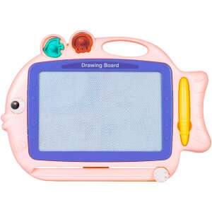 Malplay 108679 magnetic drawing board, fish shaped, 35 cm, pink, for kids - Drawing Boards, Writing Board