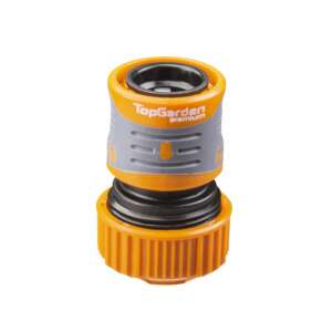 Conector pentru furtun TopGarden Premium 3/4 inch, robinet de oprire, conector pentru furtun de udare, conector pentru furtun de grădină - Irigare