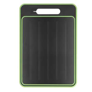 Black and green cutting board with a handle and grooves for thawing food - Cutting board
