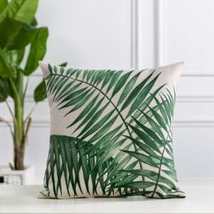 Husa de pernă decorativă din colecția Boho cu model de frunze de palmier verzi - Huse pentru perne decorative