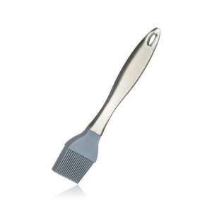 Szürke szilikon ecset rozsdamentes acél nyéllel - Konyhai ecset