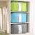 Set of 3 storage bags in different colors: light blue, green, and gray