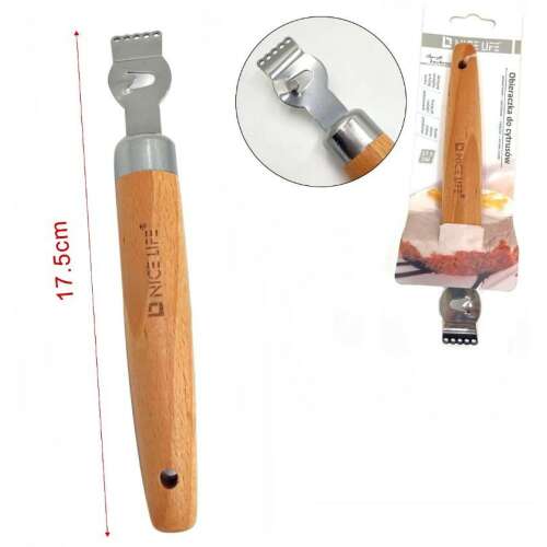 Nice Life citrus zester with wooden handle, stainless steel, for zesting citrus fruits like lemons, limes, and grapefruits
