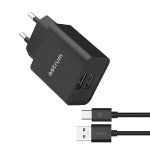 Astrum Pro Dual USB Ladegerät 10W mit Typ-C Kabel - Netzwerkadapter