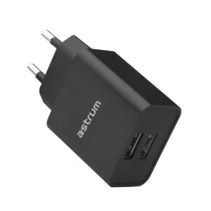 Astrum Pro Dual U24 USB Hálózati Töltő, 10W, Fekete - Astrum