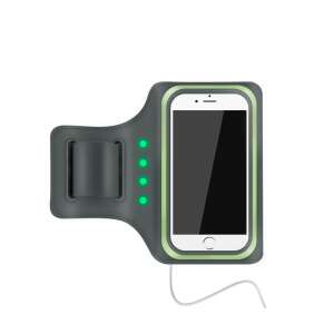 Astrum AB550 zöld vízálló sport telefontartó futáshoz, kerékpározáshoz és edzéshez, LED világítással, 5,5 hüvelykes telefonokhoz - Astrum