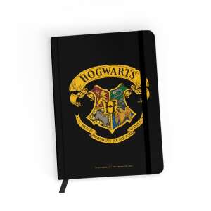 Harry Potter Hogwarts Notizbuch, schwarz mit goldenem Hogwarts Wappen, A5 Größe - Notizheft & Notizbücher