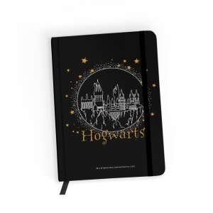 Harry Potter Hogwarts Notizbuch, schwarzes Notizbuch mit goldenem Hogwarts-Schloss-Design - Notizheft & Notizbücher