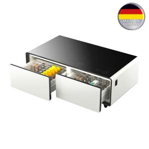 Caso Germany Lounge 3 az 1-ben hűtött asztal, Sound & Cool, beépített hűtővel és hangszórókkal, űrtartalom 135 l, 2 hőmérsékleti zóna 3-12C, bor tárolására, hűtők, ételek, környezeti világít