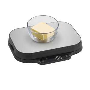 Caso Germany KitchenDuo digital kitchen scale with a bowl of butter on top, showing the weight - Kitchen Scale