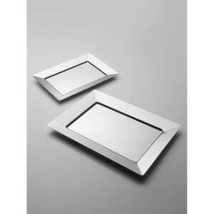 Casa Bugatti Harmony serving tray, stainless steel, silver, 35 x 25 cm - Tray