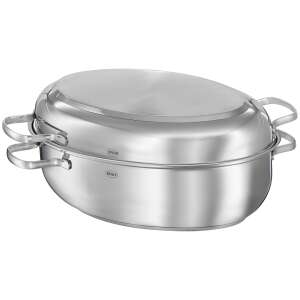Rösle Elegance 3in1 8 liter oval roasting pan with lid, stainless steel, oven safe, dishwasher safe - Bakeware