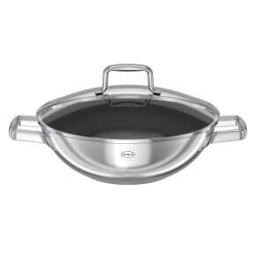 Rösle Moments 28 cm stainless steel wok with glass lid - Frying Pan