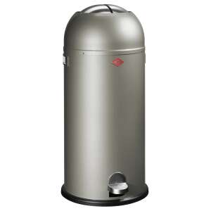 WESCO Kickmaster Maxi pedal bin, 40 liter, grey, stainless steel, chrome details - Furniture