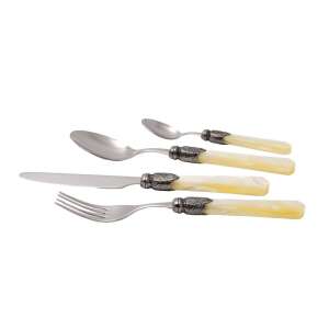 Set de tacâmuri Rivadossi Sandro, Vittoria, 24 piese, 6 persoane, design modern, elegant, materiale premium, oțel inoxidabil și acril, hardware vintage, cutie de prezentare elegantă, cadou ideal, 6 furculițe, 6 cuțite, 6 linguri de masă, 6 lingurițe de ceai - Seturi de tacâmuri