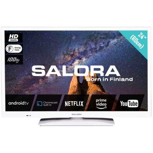 Salora 24 MILKYWAY Okos LED HD TV, 60 cm, fehér, Android TV, Netflix, YouTube, Amazon Prime, Chromecast, Bluetooth 5.0